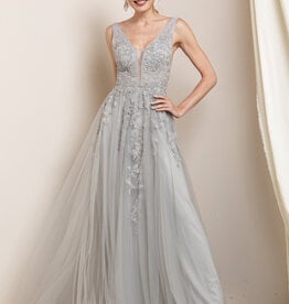 HUSH FALYNN lace embroidered tulle gown