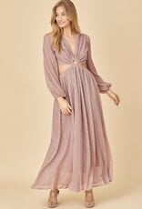 HUSH GWEN iridescent open waist maxi dress