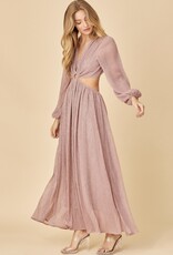 HUSH GWEN iridescent open waist maxi dress