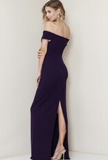 HUSH GABY off shoulder bodycon maxi dress