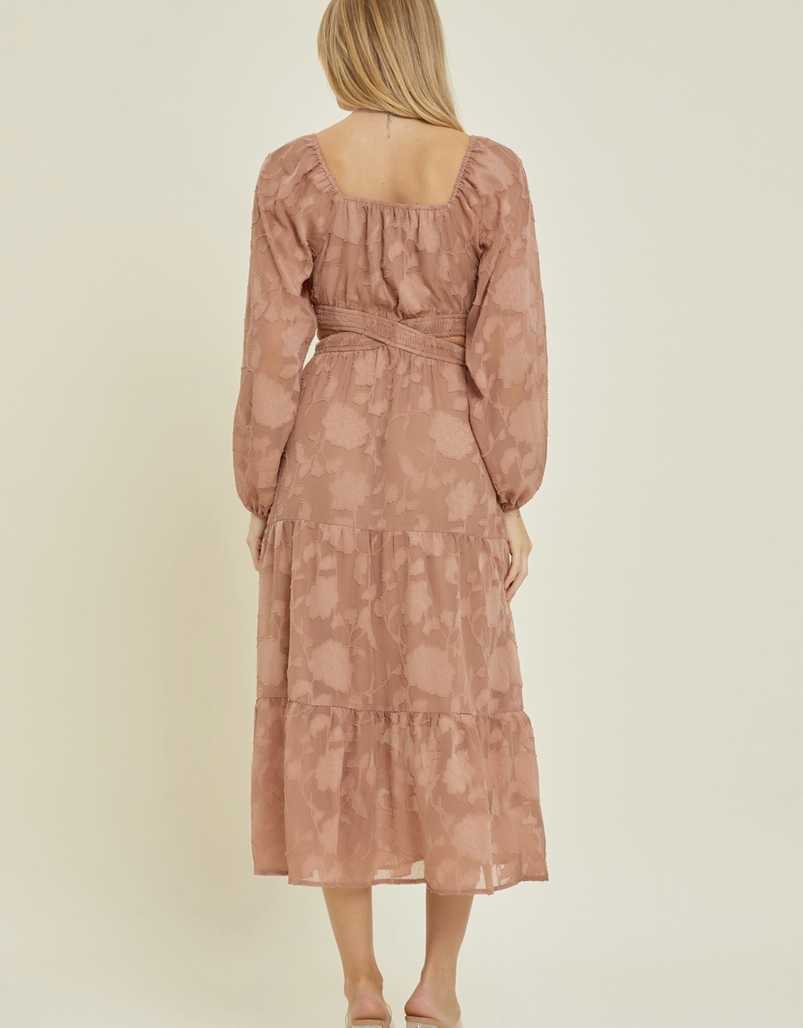 HUSH GIOANNA textured fabric cutout dress