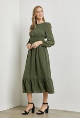 HUSH GERTRUDE pom pom midi dress