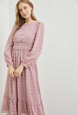 HUSH GERTRUDE pom pom midi dress