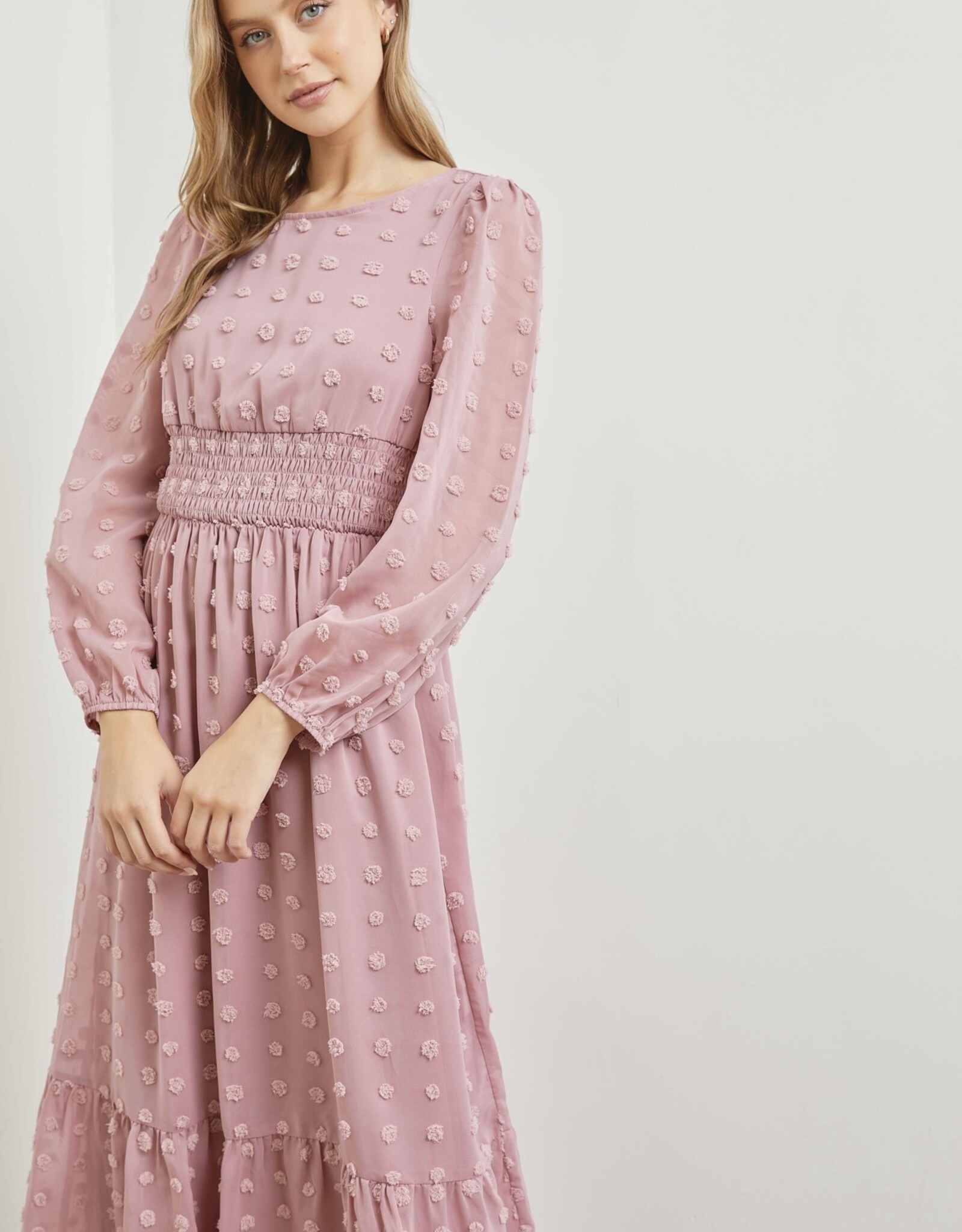 HUSH GERTRUDE pom pom midi dress