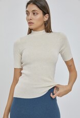 HUSH BLAIR knit mock neck s/s sweater