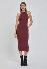 HUSH HELENA ribbed mock neck dress