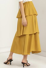 HUSH HENSLEY tiered midi skirt