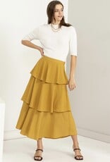 HUSH HENSLEY tiered midi skirt