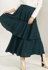 HUSH HENSLEY tiered midi skirt