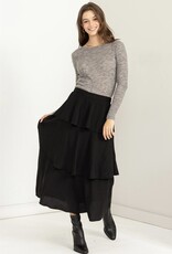 HUSH HENSLEY tiered midi skirt