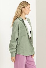 HUSH HADDIE relaxed fit corduroy shacket