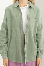 HUSH HADDIE relaxed fit corduroy shacket
