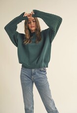 HUSH JULIANA cable knit sleeve sweater