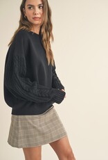 HUSH JULIANA cable knit sleeve sweater