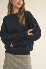 HUSH JULIANA cable knit sleeve sweater