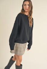 HUSH JULIANA cable knit sleeve sweater