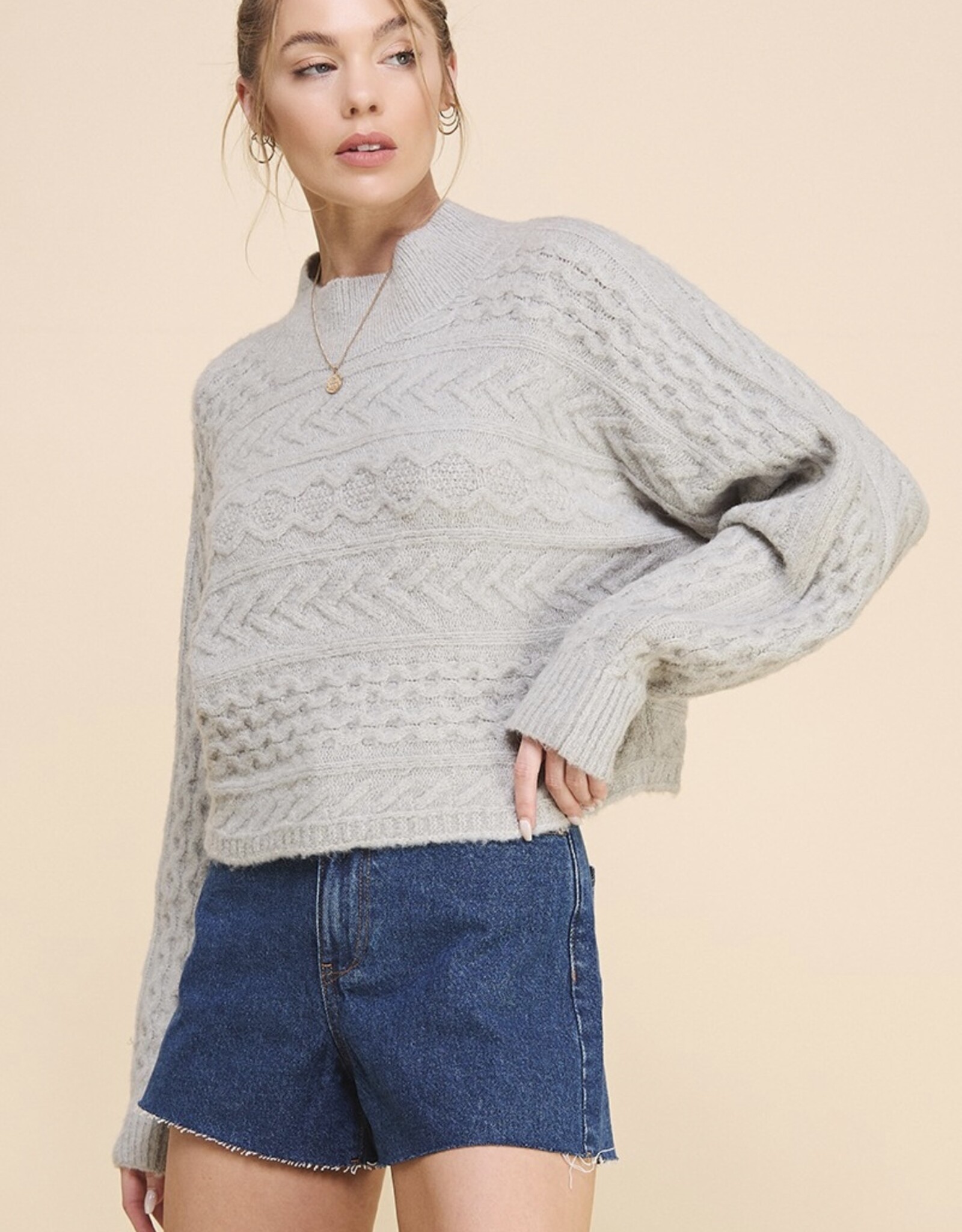 HUSH JULIANNA soft cable knit sweater