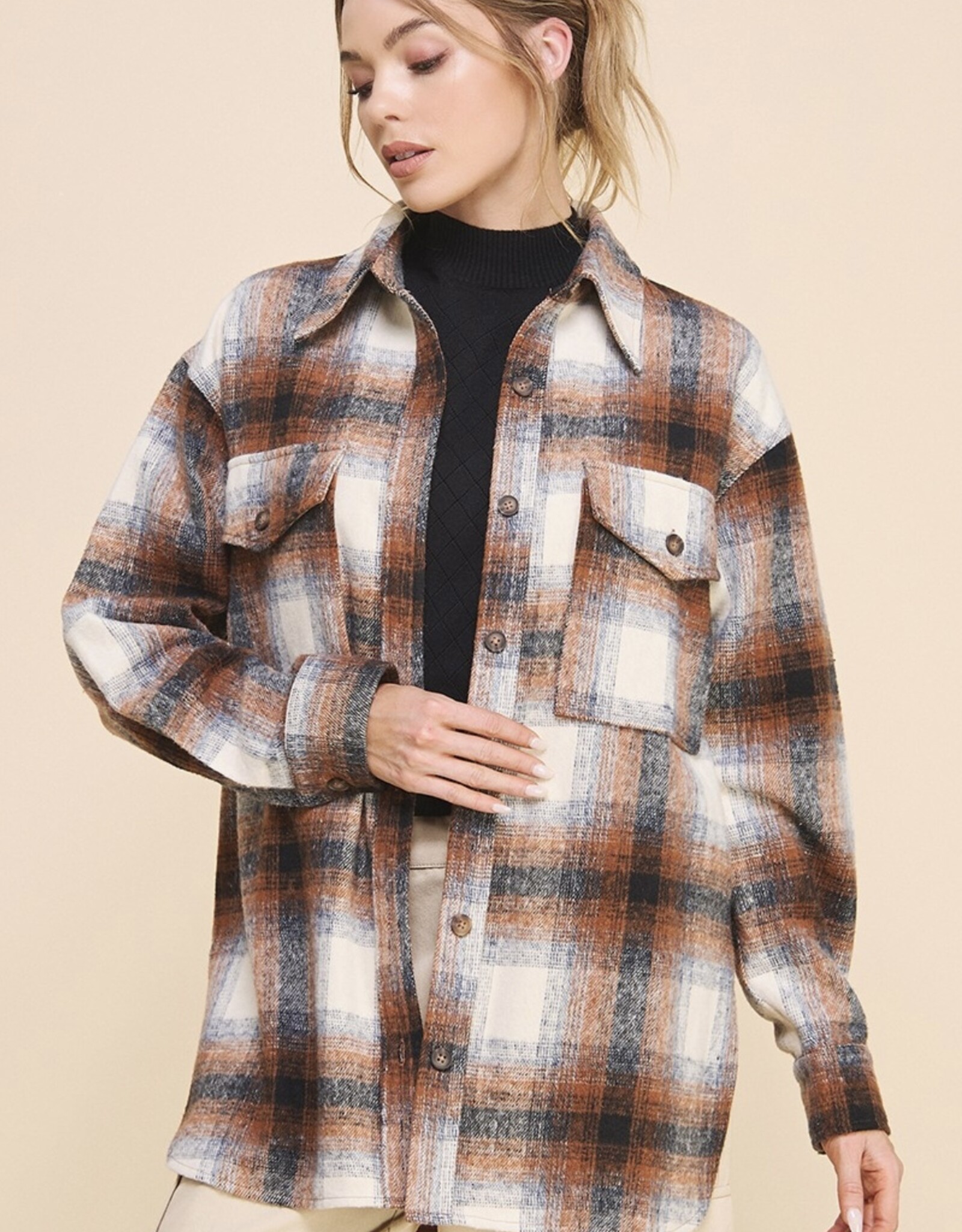 HUSH JESSICA soft plaid shacket