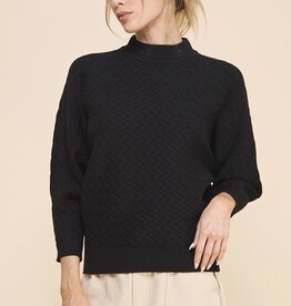 HUSH JEMMA herringbone mock neck sweater