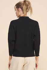 HUSH JEMMA herringbone mock neck sweater