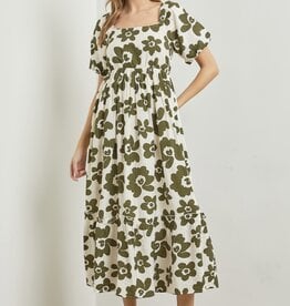 HUSH JOLIE midi length flower print dress