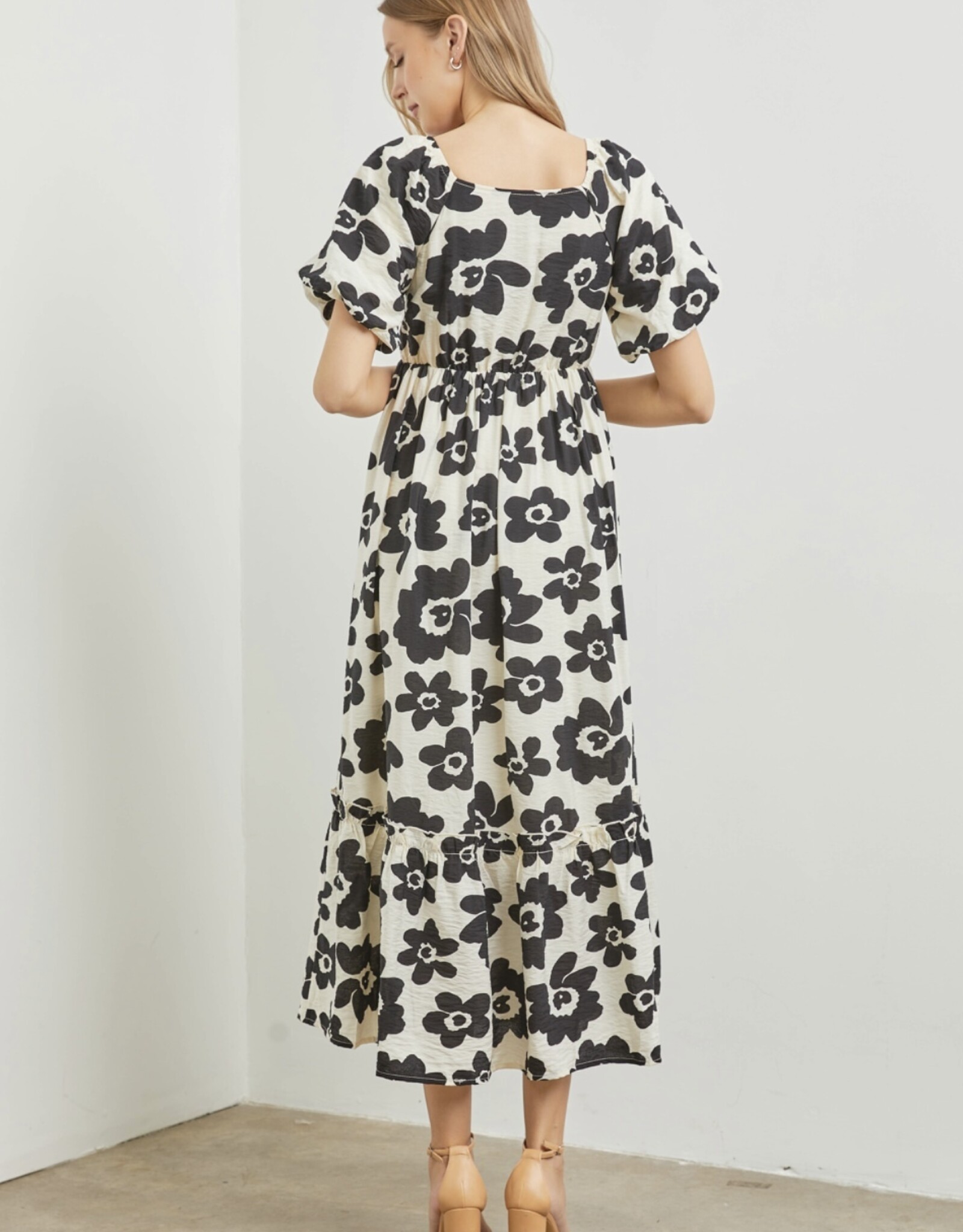 HUSH JOLIE midi length flower print dress