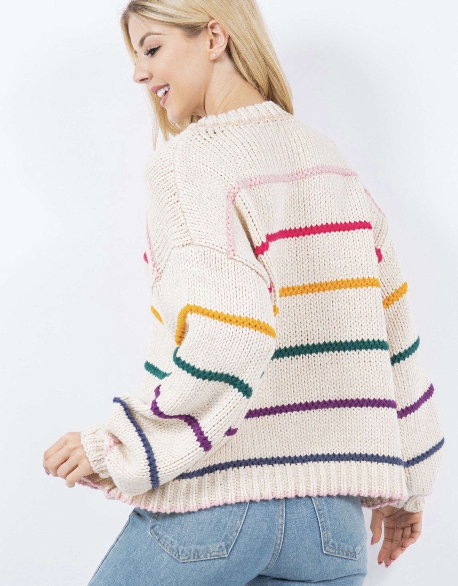 HUSH KYLEIGH rainbow stripe sweater