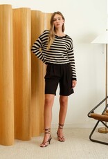 HUSH OSHUN stripe scallop trim sweater