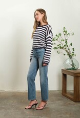 HUSH OSHUN stripe scallop trim sweater