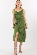 HUSH LESLY midi satin dress