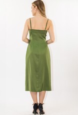 HUSH LESLY midi satin dress