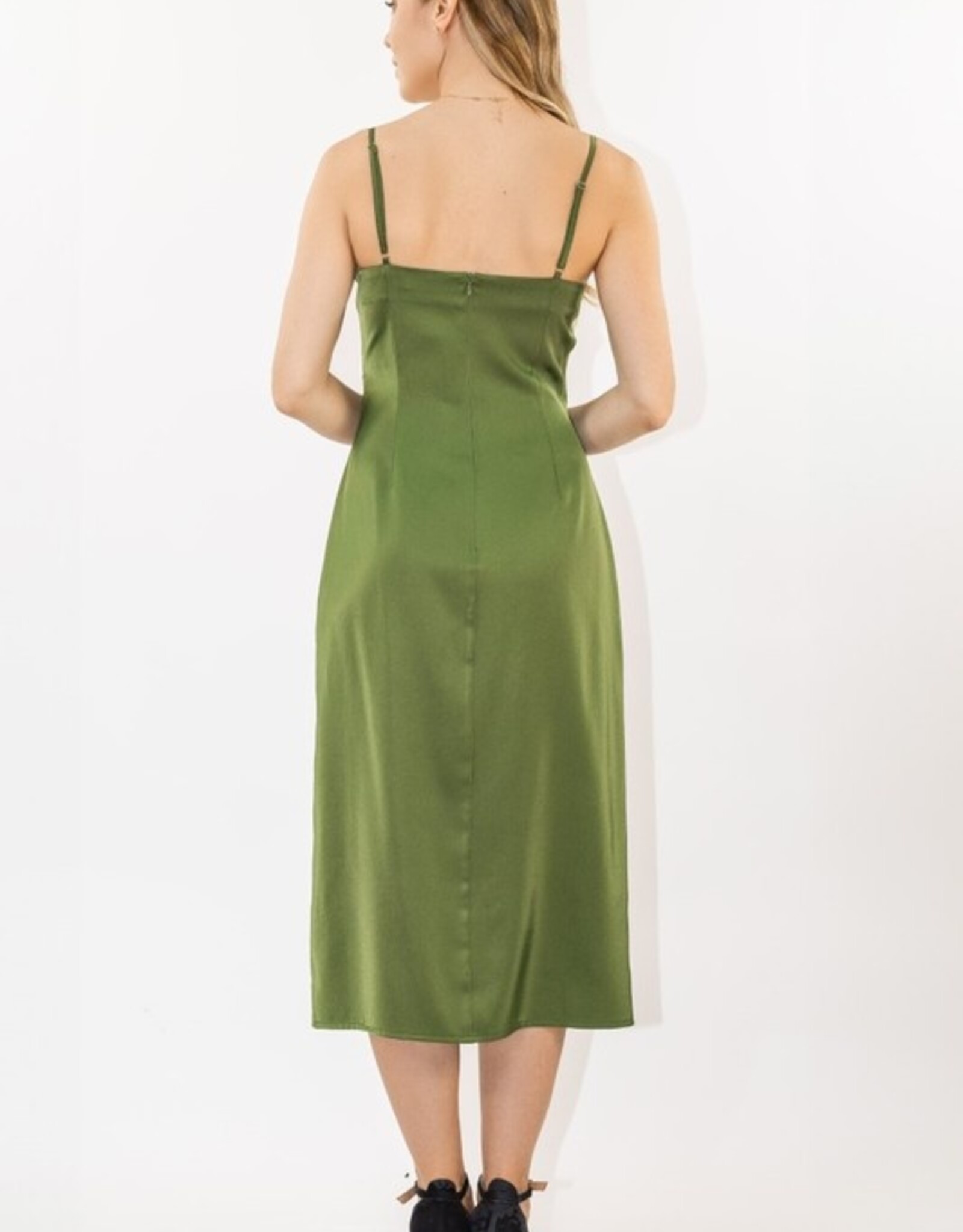 HUSH LESLY midi satin dress