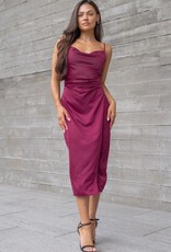 HUSH LESLY midi satin dress