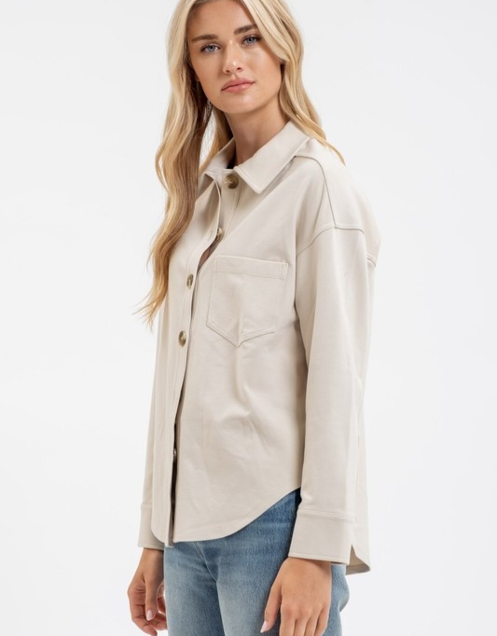 HUSH OAKLAND collared L/S shacket