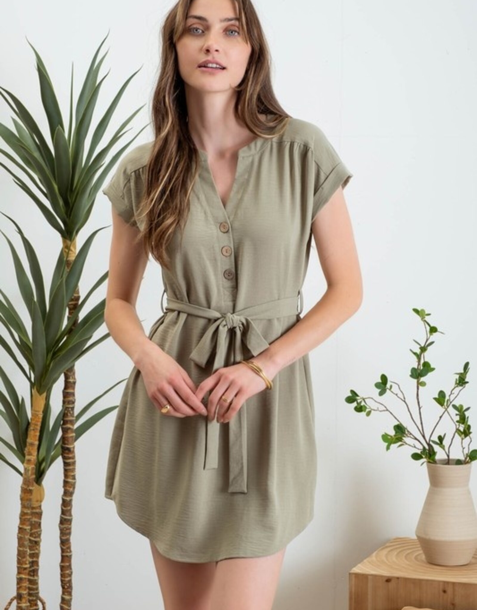 PARKER button down tie back dress HUSH
