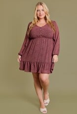 HUSH PHOENIX 3/4 sleeve ditsy print dress