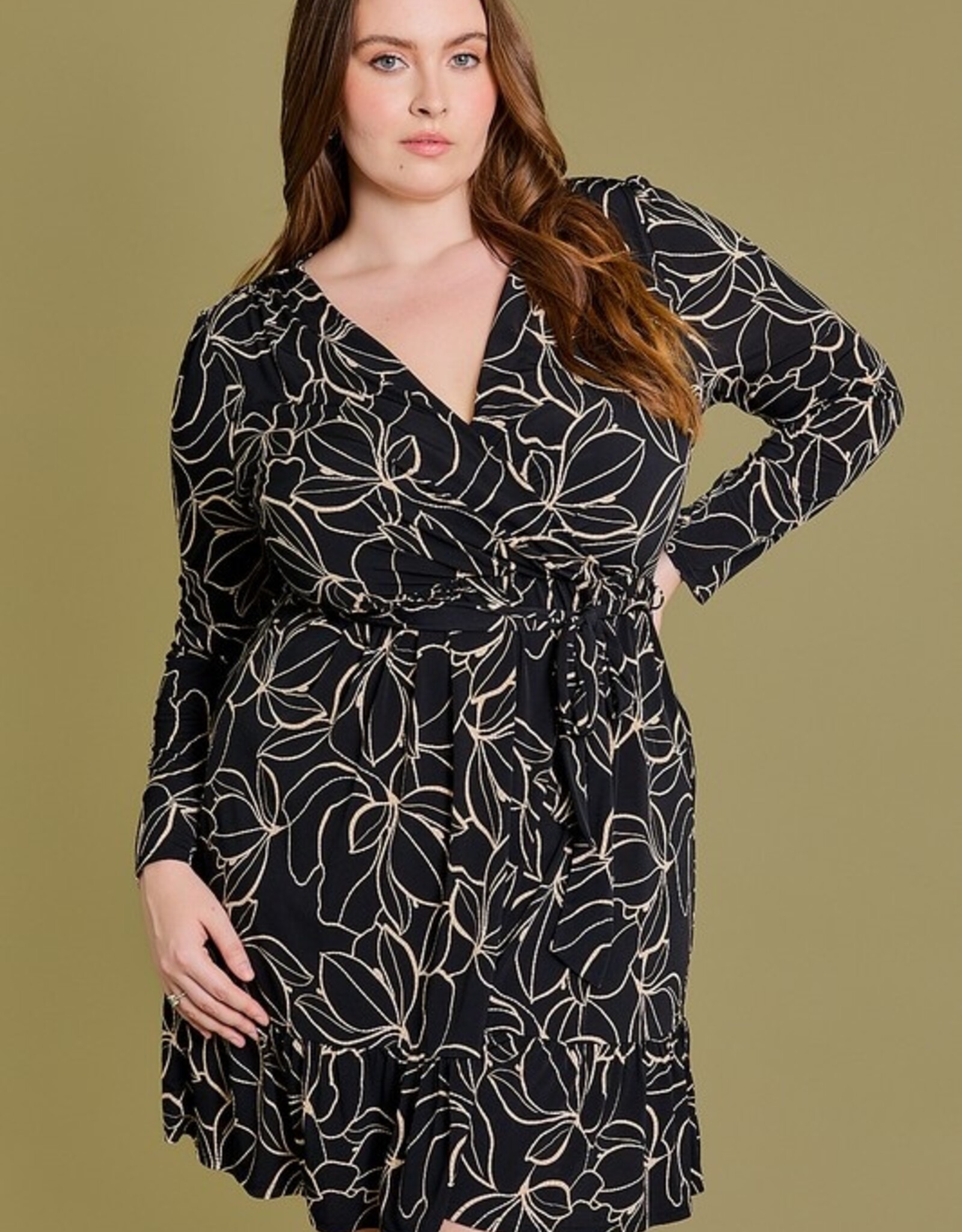 HUSH PRUDENCE L S printed belted dress