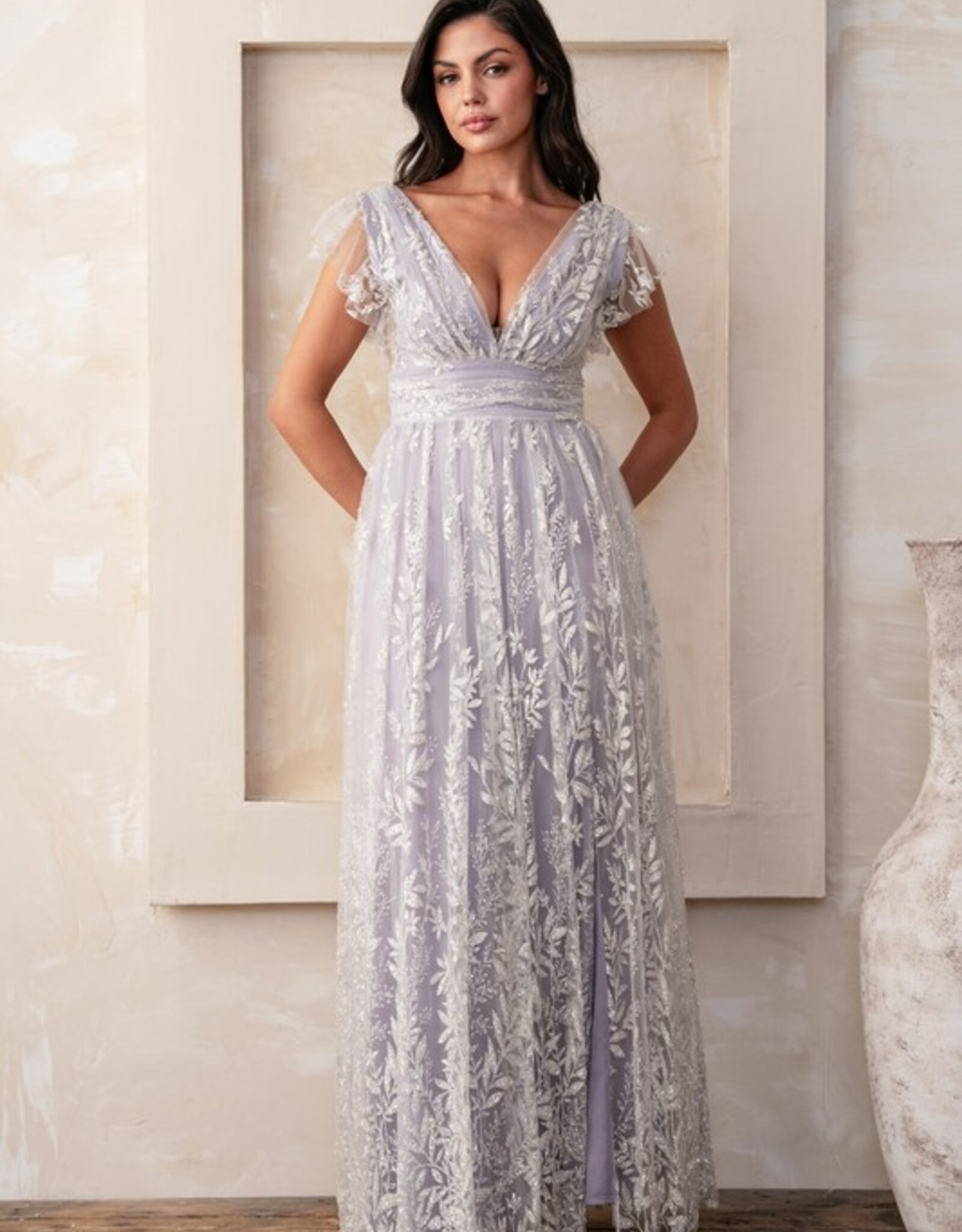 HUSH AMELIA sequin glitter gown