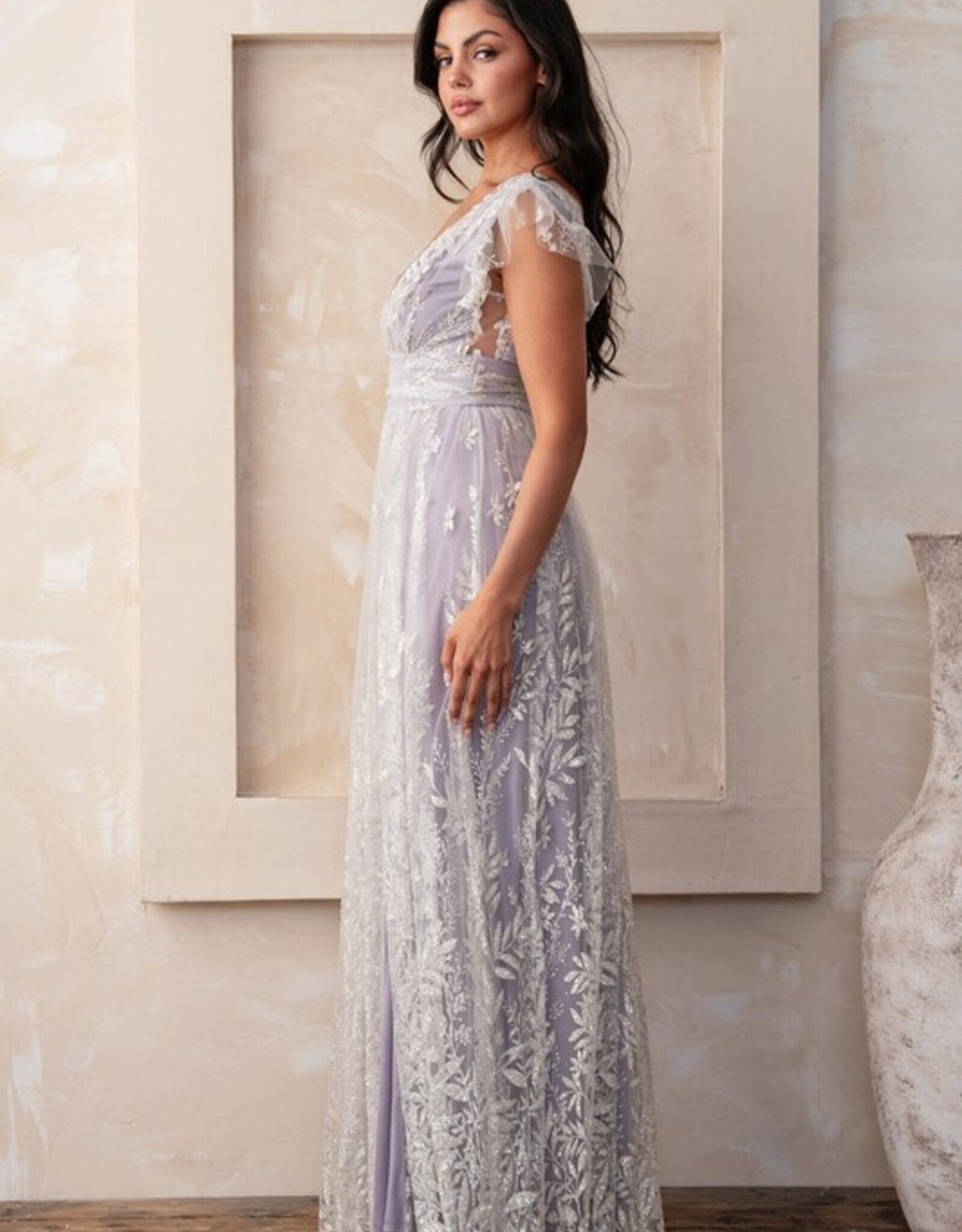 HUSH AMELIA sequin glitter gown