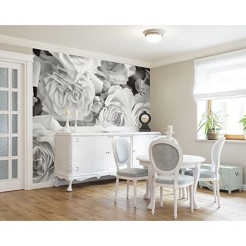Grey Petals Wall Mural Grey Petals Wall Mural