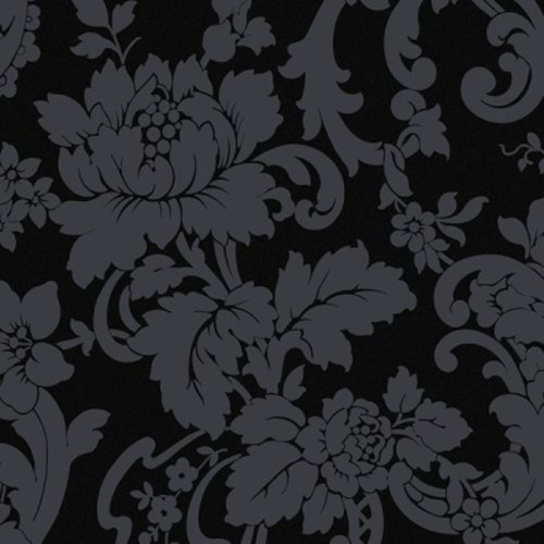 Black Floral Damask Black Floral Damask