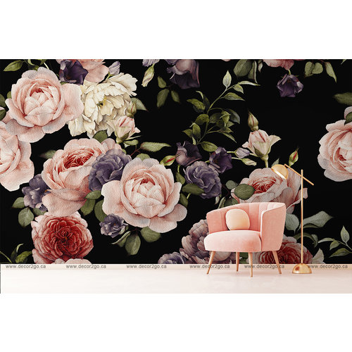 Roses Floral Mural Roses Floral Mural