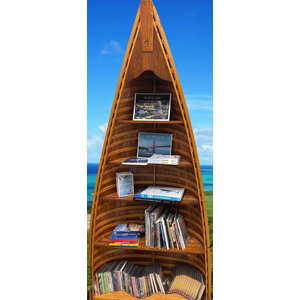 Wooden Strip Canoe Bookcase