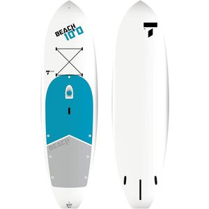 Tahe Outdoors Tahe Beach Cross Tough-Tec SUP 10' Pack Wht/Blue/Grey  SALE