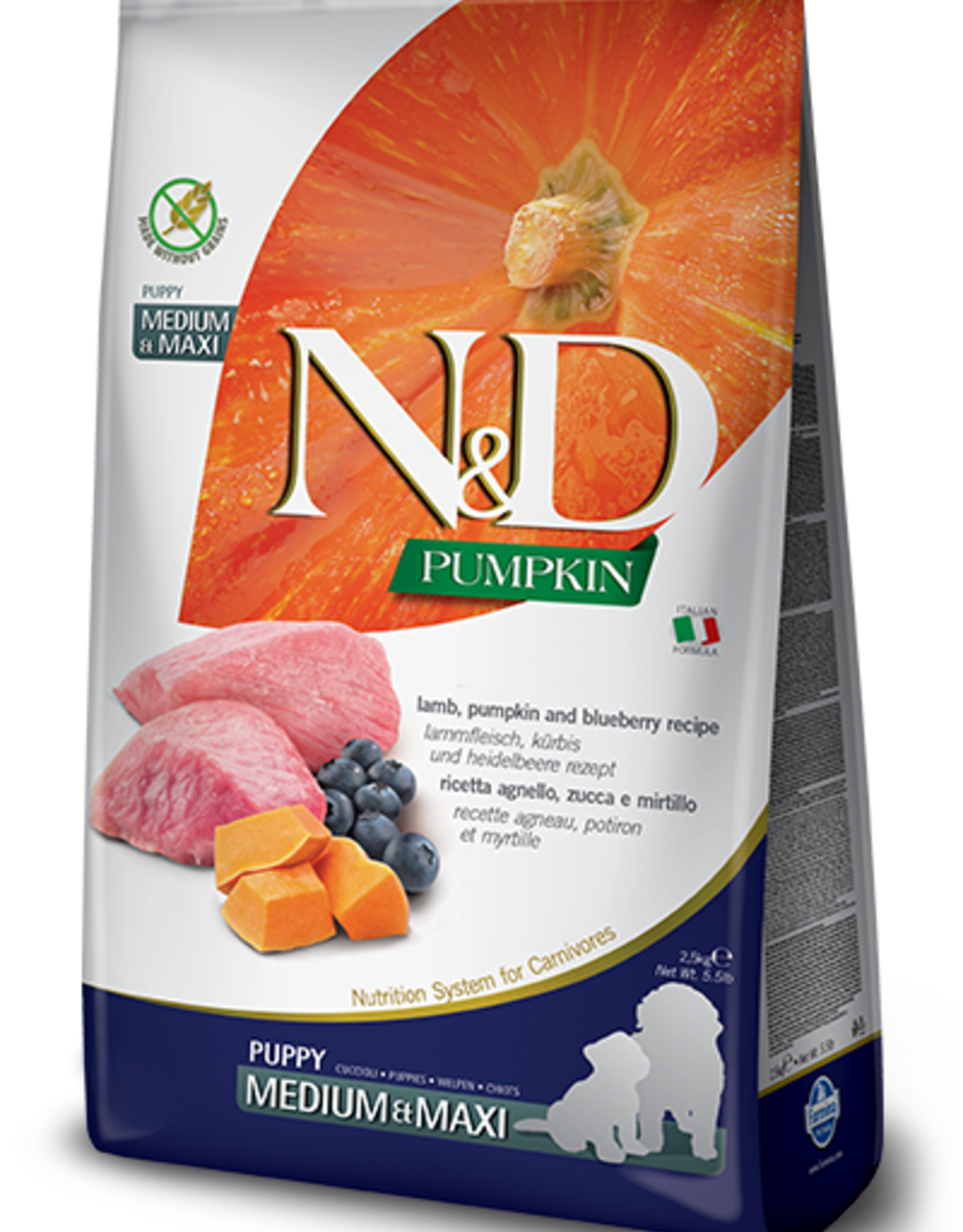 Farmina N&D Pumpkin GF Dog Food Puppy Lamb & Blueberry