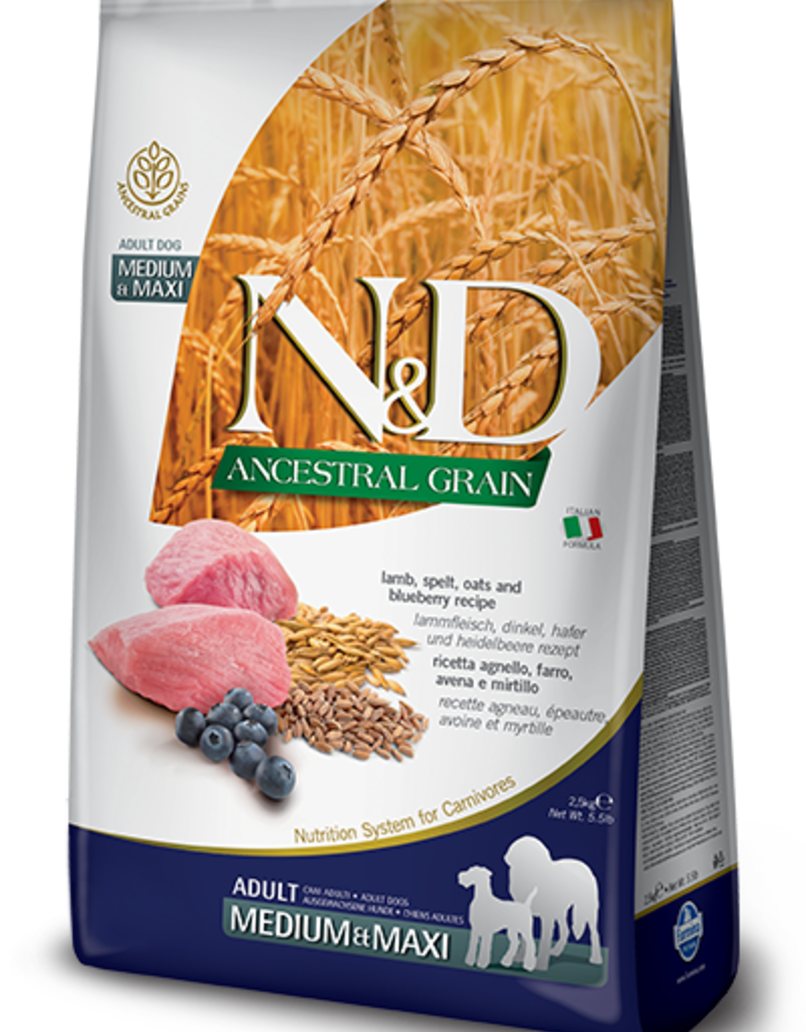 Farmina N&D Ancestral Grain Lamb & Blueberry Dog Food