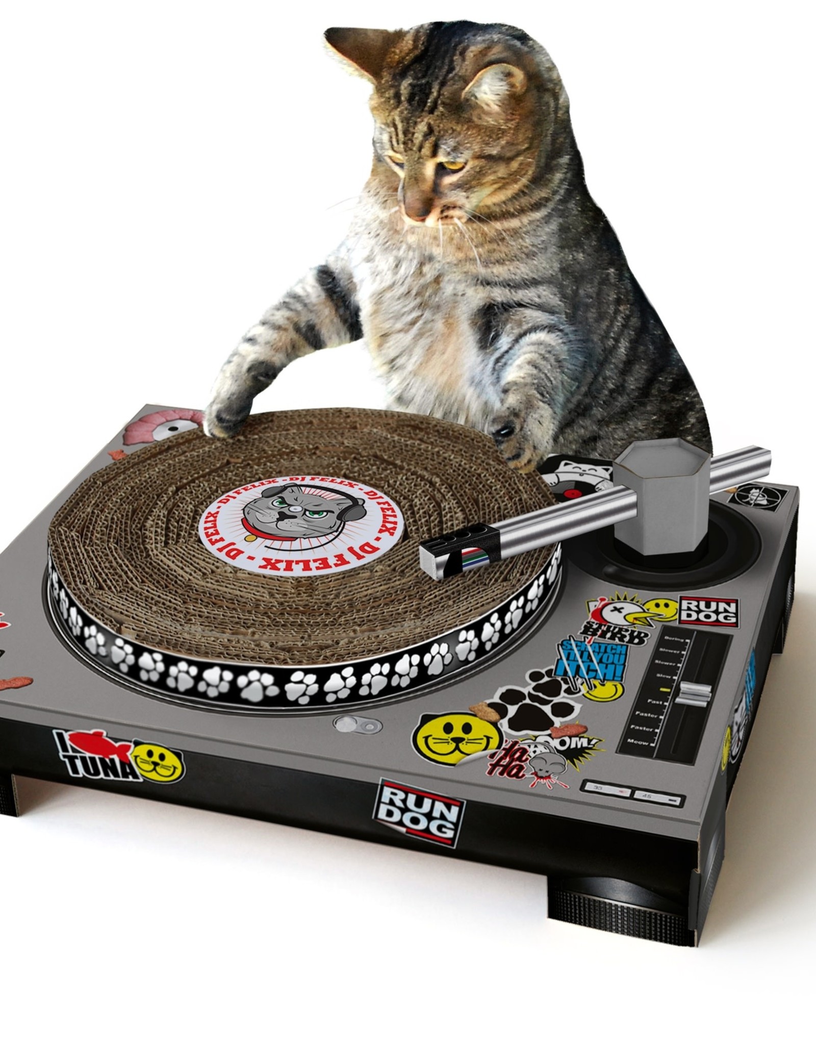 Suck UK Cat Playhouse Cardboard Scratch Pad - DJ Booth
