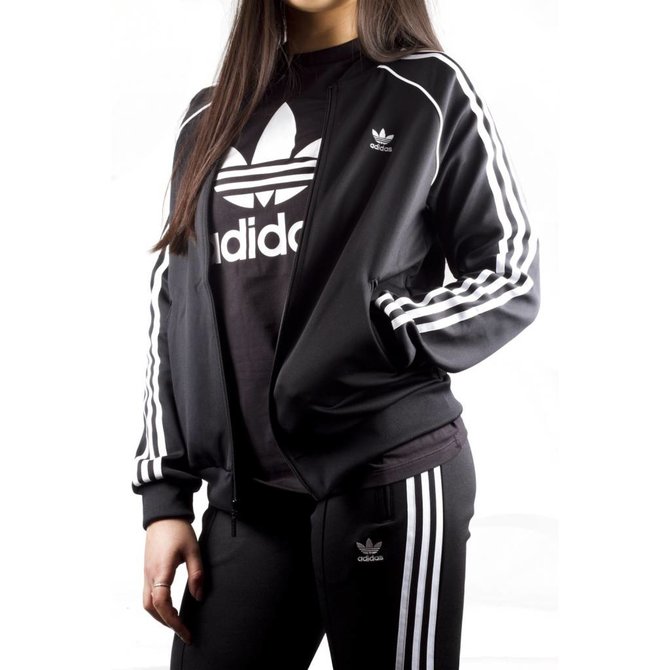 adidas sst track jacket women's black