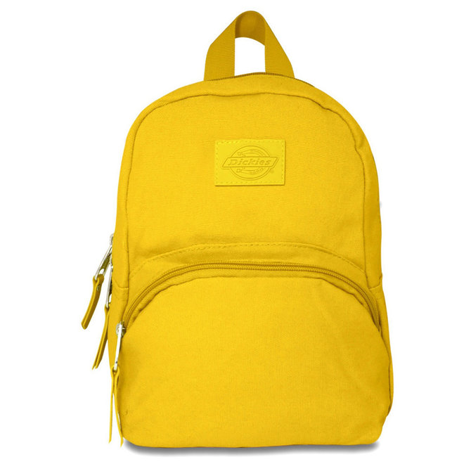 yellow canvas backpack