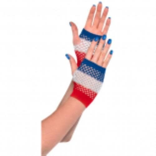 Red, White and Blue Fishnet Gloves Red, White and Blue Fishnet Gloves